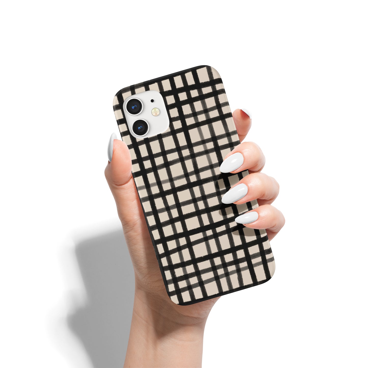 Black Rustic Checkered Art iPhone Case