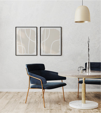 Set of 2 Scandi Abstract Prints