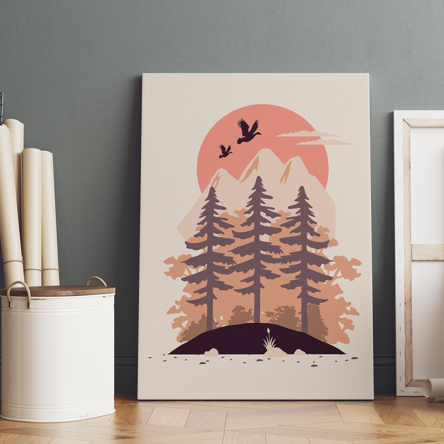 Wild Magic Forest Illustration Canvas Print