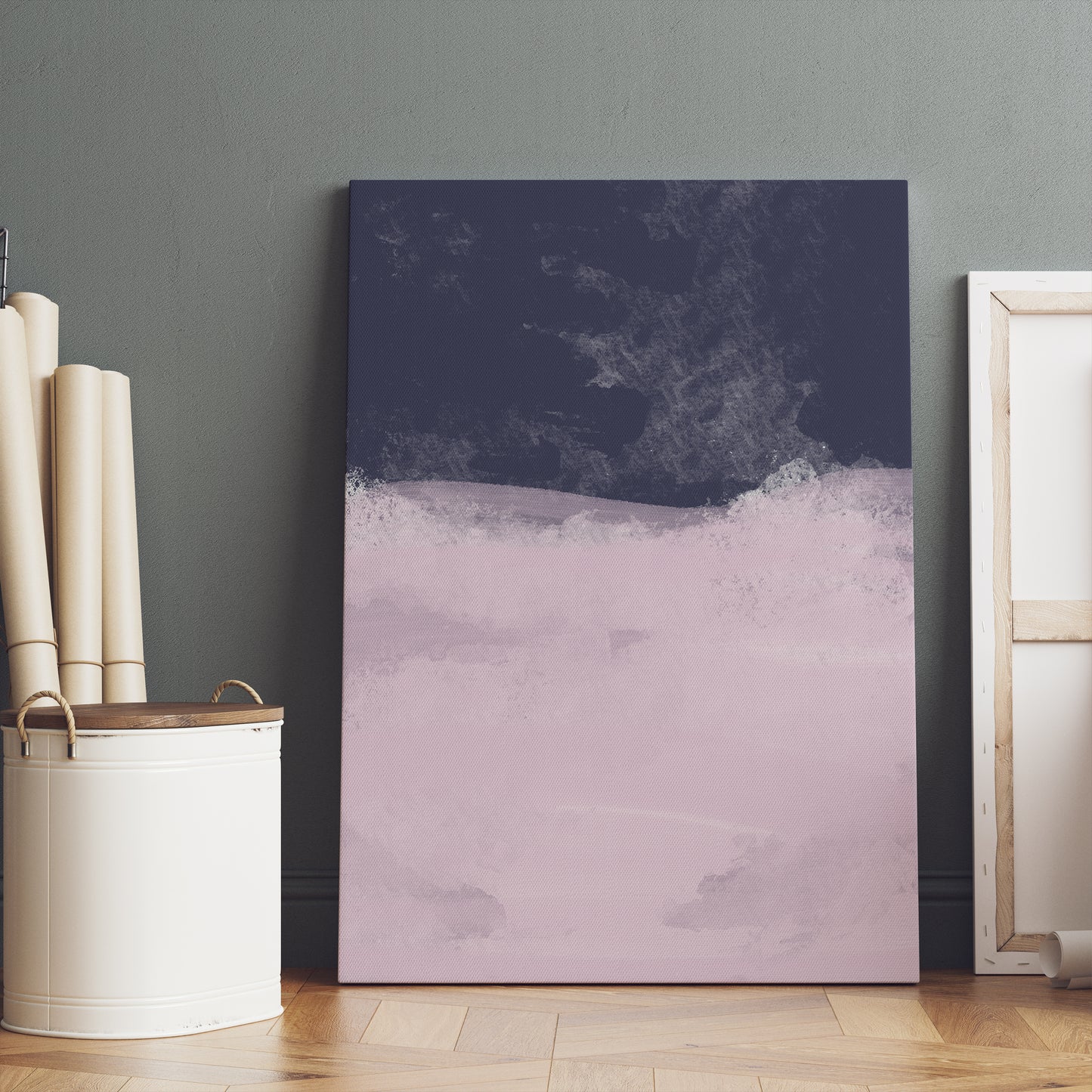 Painted Abstract Ocean Canvas Print