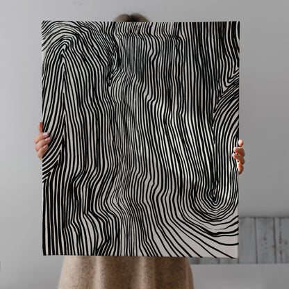 Black Lines Scandinavian Canvas Print