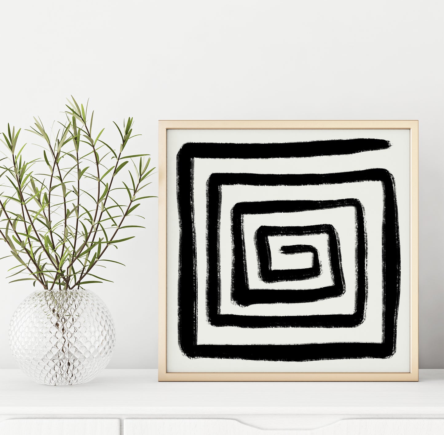 Abstract B&W Square Print