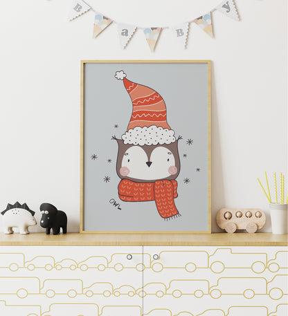 Winter Owl Poster