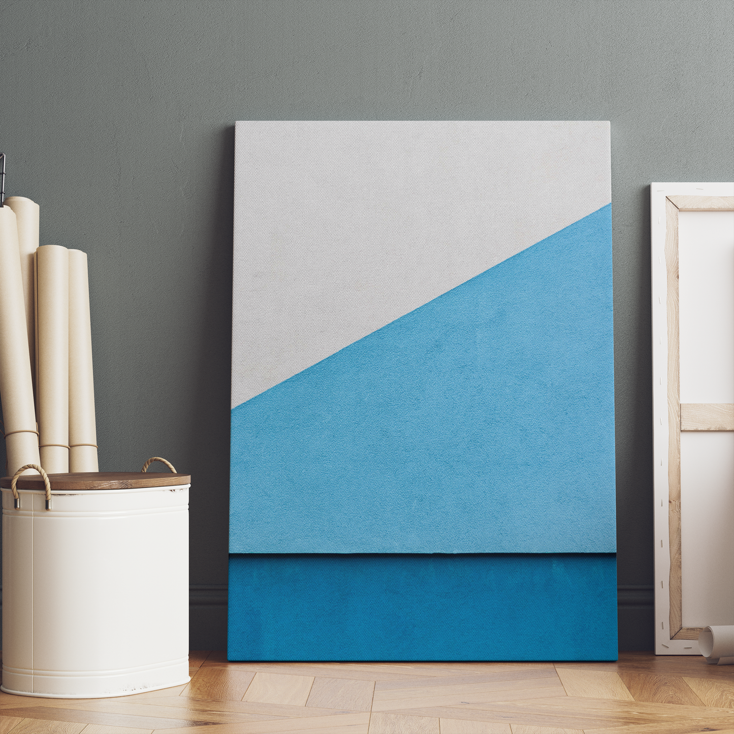 Blue Bauhaus Minimalist Photography Canvas Print