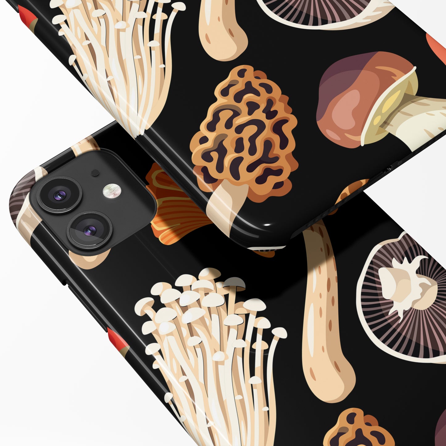 Mushrooms Black iPhone Case