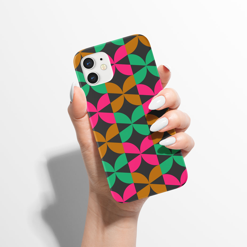 Colorful Retro 70s 60s Pattern iPhone Case