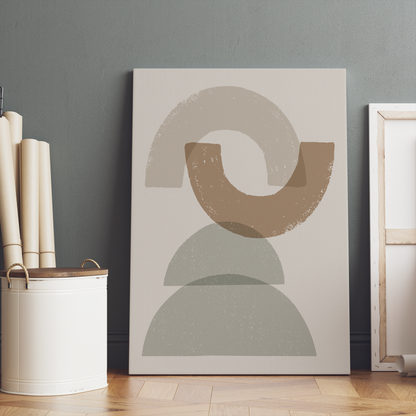 Neutral Geomeric Wall Art Canvas Print