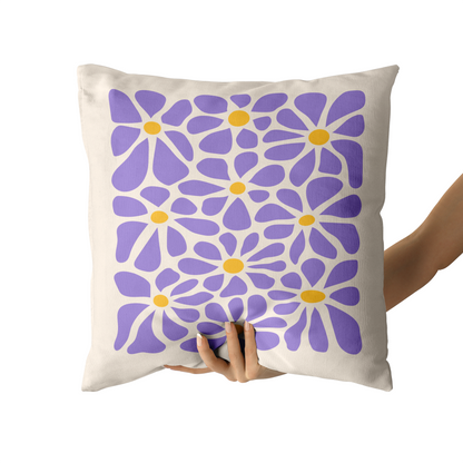 Purple Flowers Pattern Throw Pillow