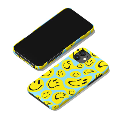 Blue Liquid Smiley Faces iPhone Case