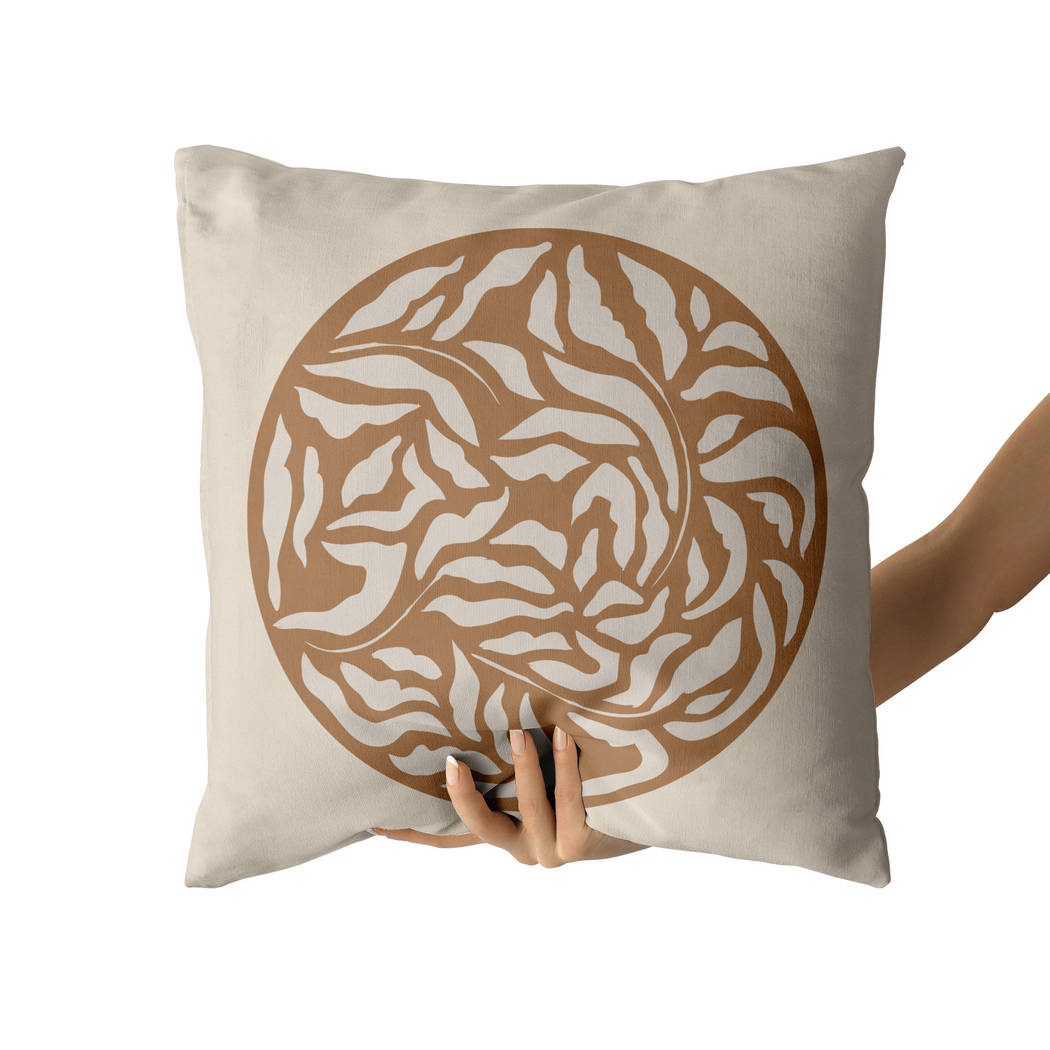 Bronze Oriental Artistic Nature Throw Pillow