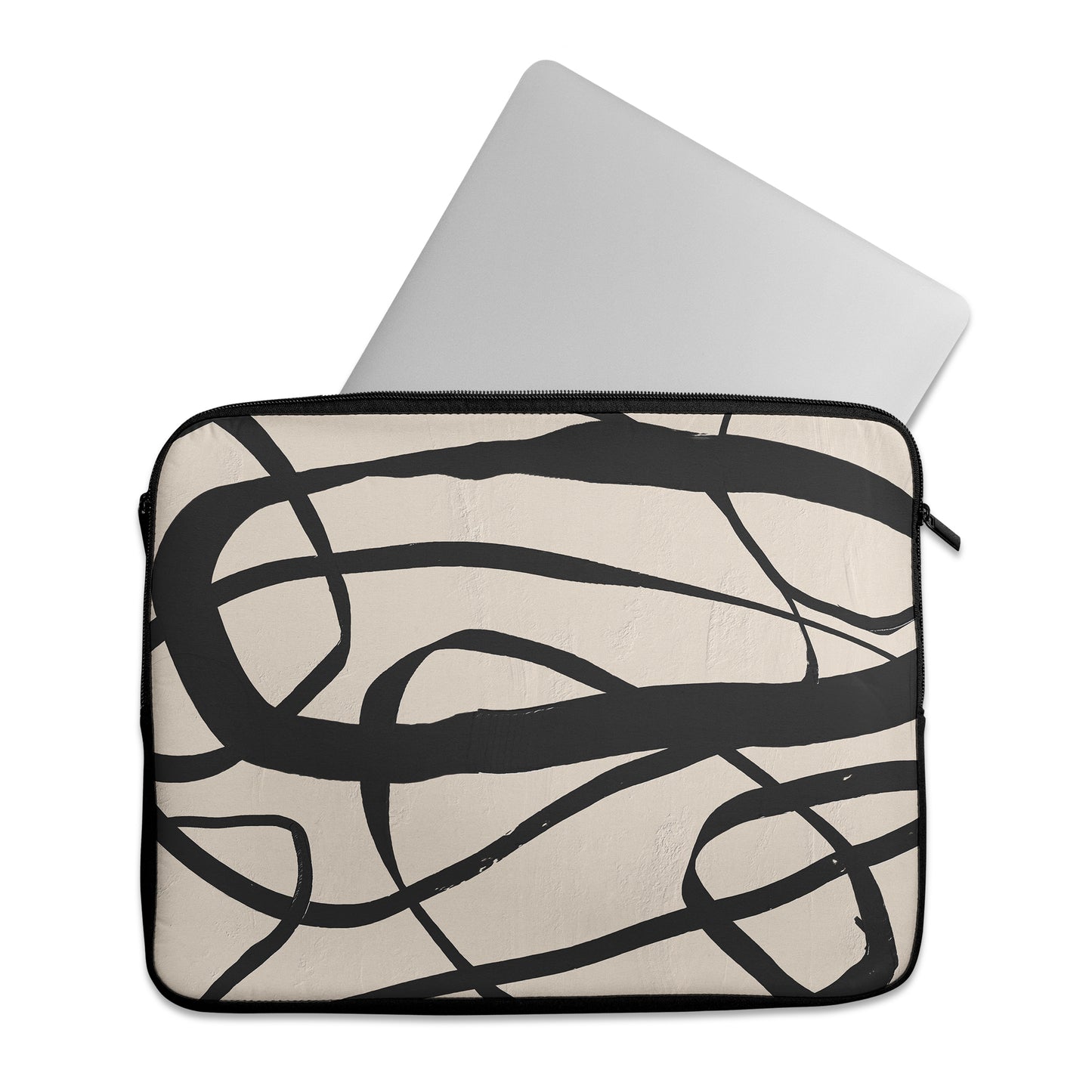 Black Line Art Minimalist - Laptop Sleeve