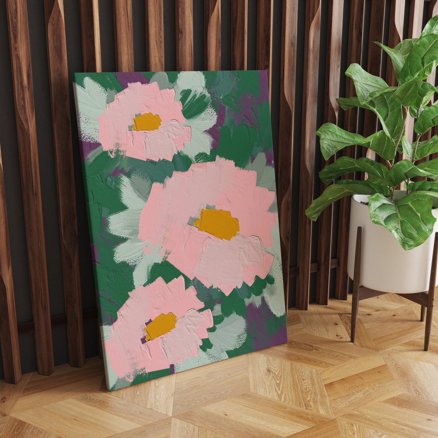 Painted Floral Art Canvas Print