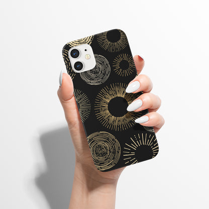 Black Dark Rustic Sun iPhone Case