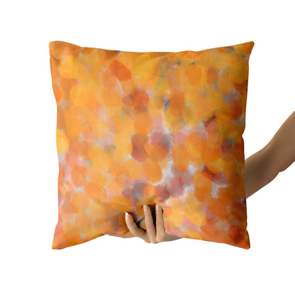 Hello Fall Abstract Painted Orange Yellow Throw Pillow