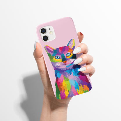Rainbow Colorful Cat iPhone Case