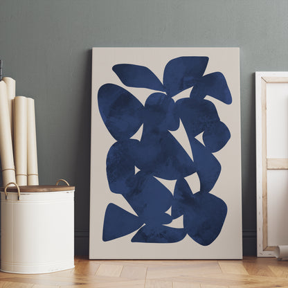 Abstract Modern Blue Shapes Canvas Print