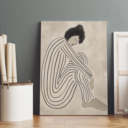 Sitting Sofia Painted Woman Canvas Print