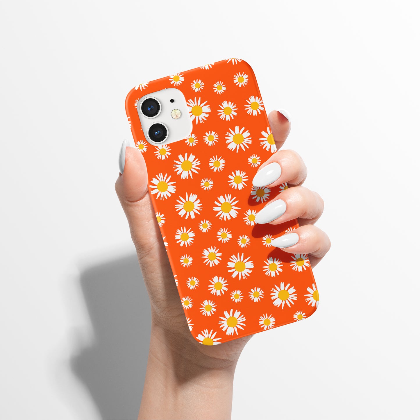 Retro Orange Daisies Pattern iPhone Case