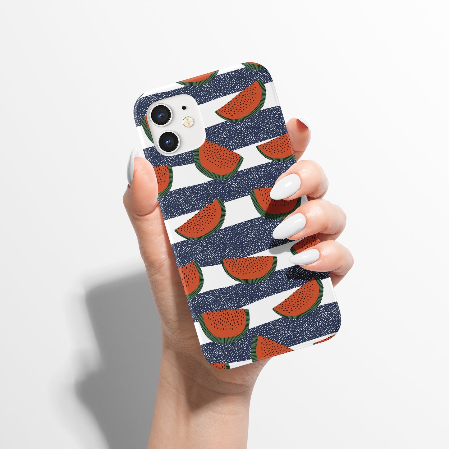 Striped Watermelon Fruit Pattern iPhone Case