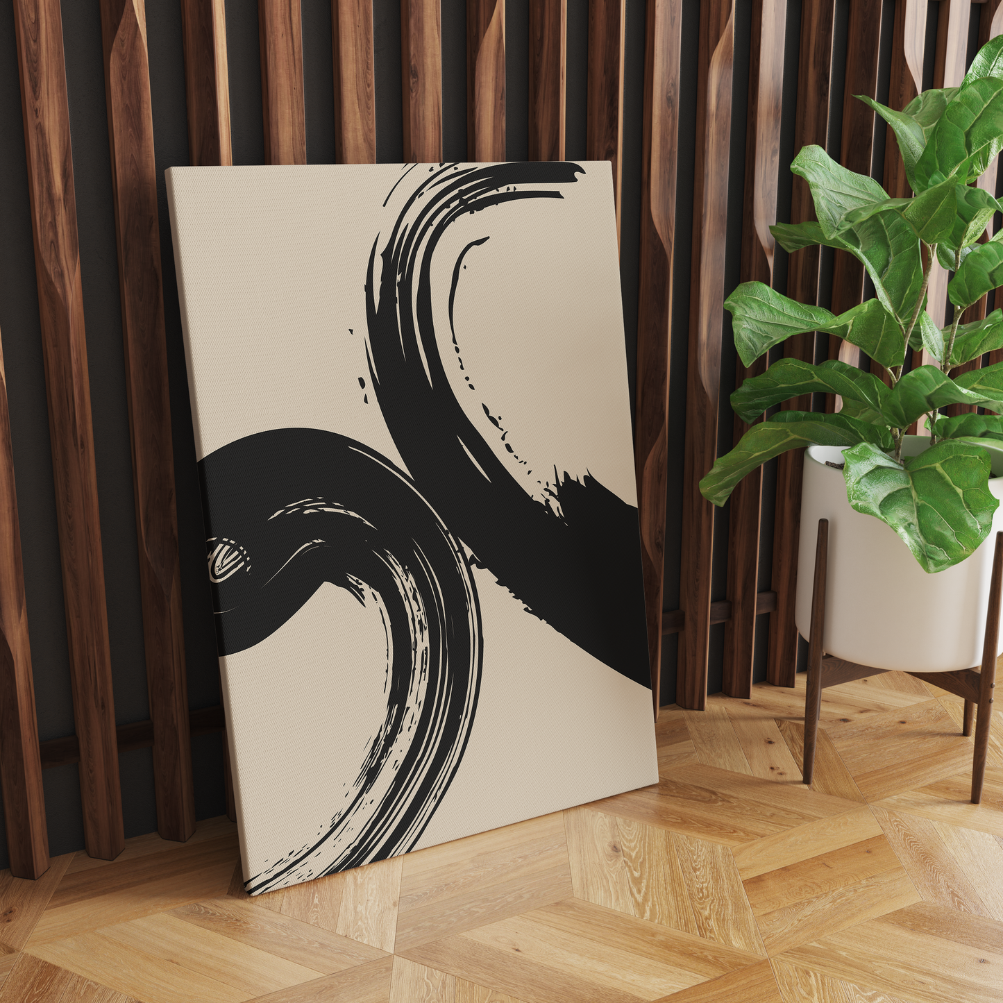 Painted Black Brushes Canvas Print
