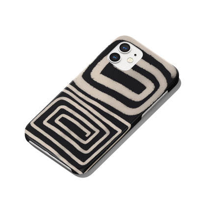 Black iPhone Case with Geometric Art