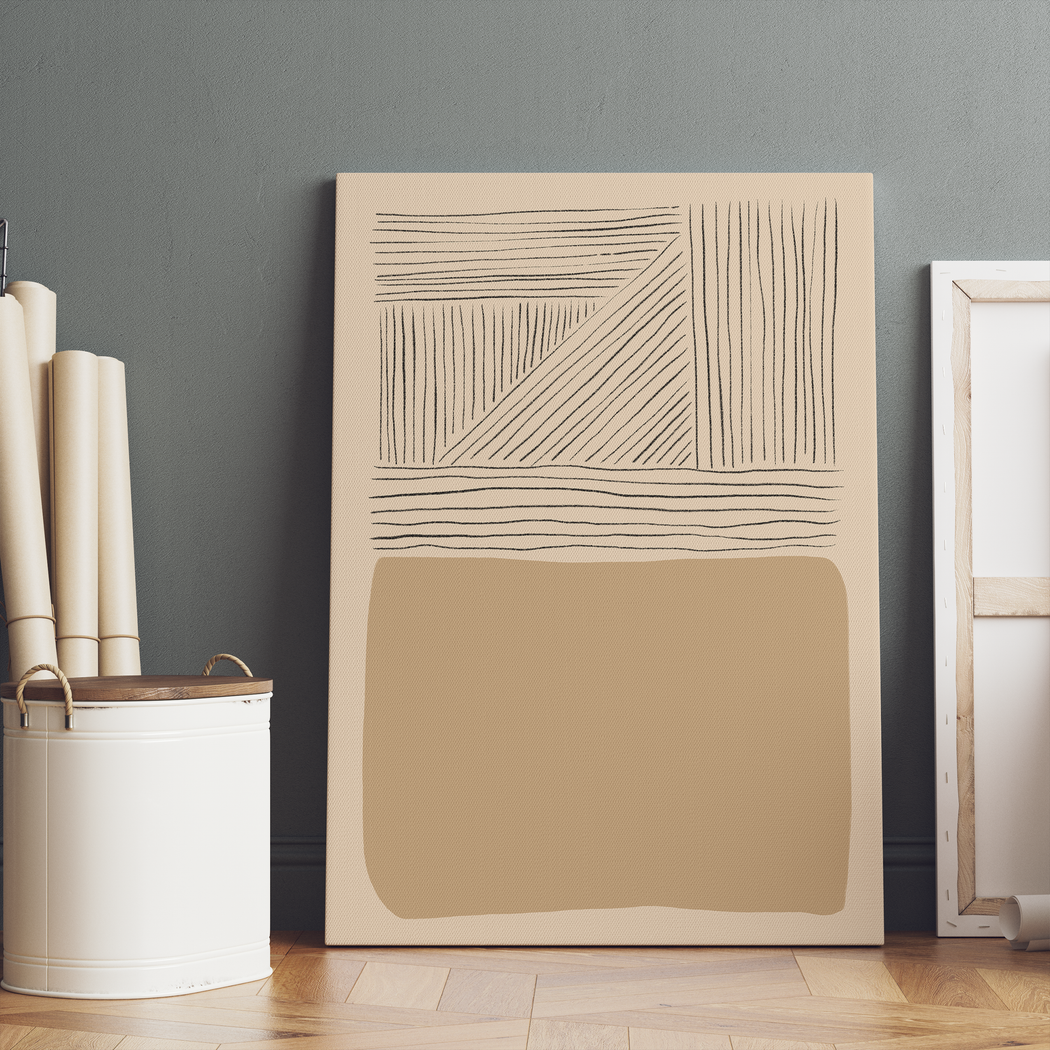 Modern Minimalist Beige Abstract Canvas Print