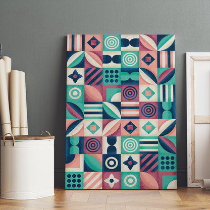 Colorful Bauhaus Inspired Canvas Print