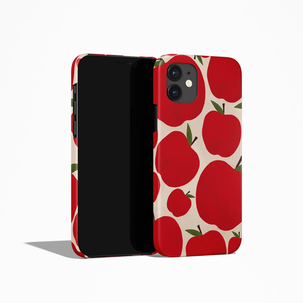 Red Apples Retro Pattern iPhone Case