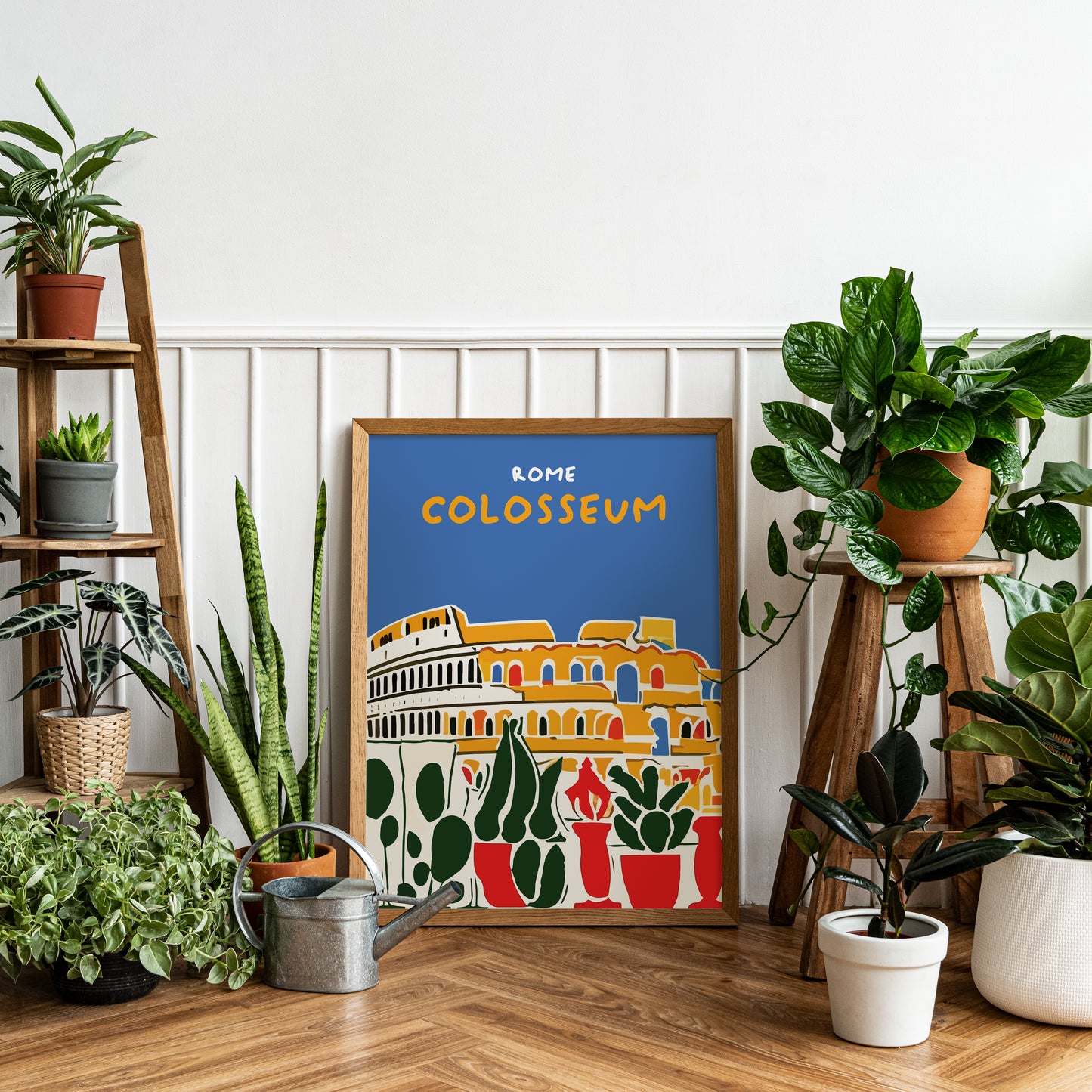 Rome, Colosseum Colorful Travel Poster