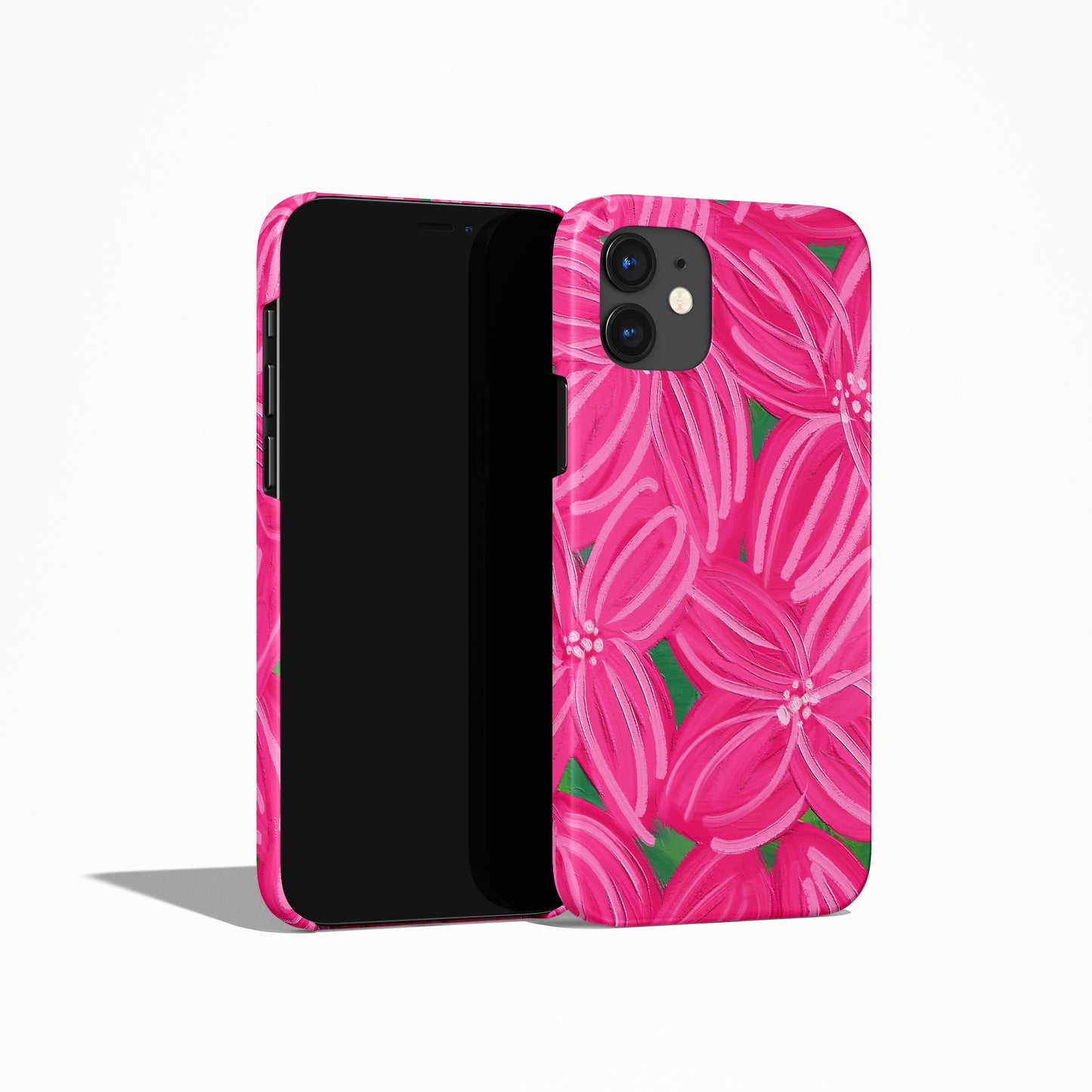 Painted Pink Flowers iPhone Case