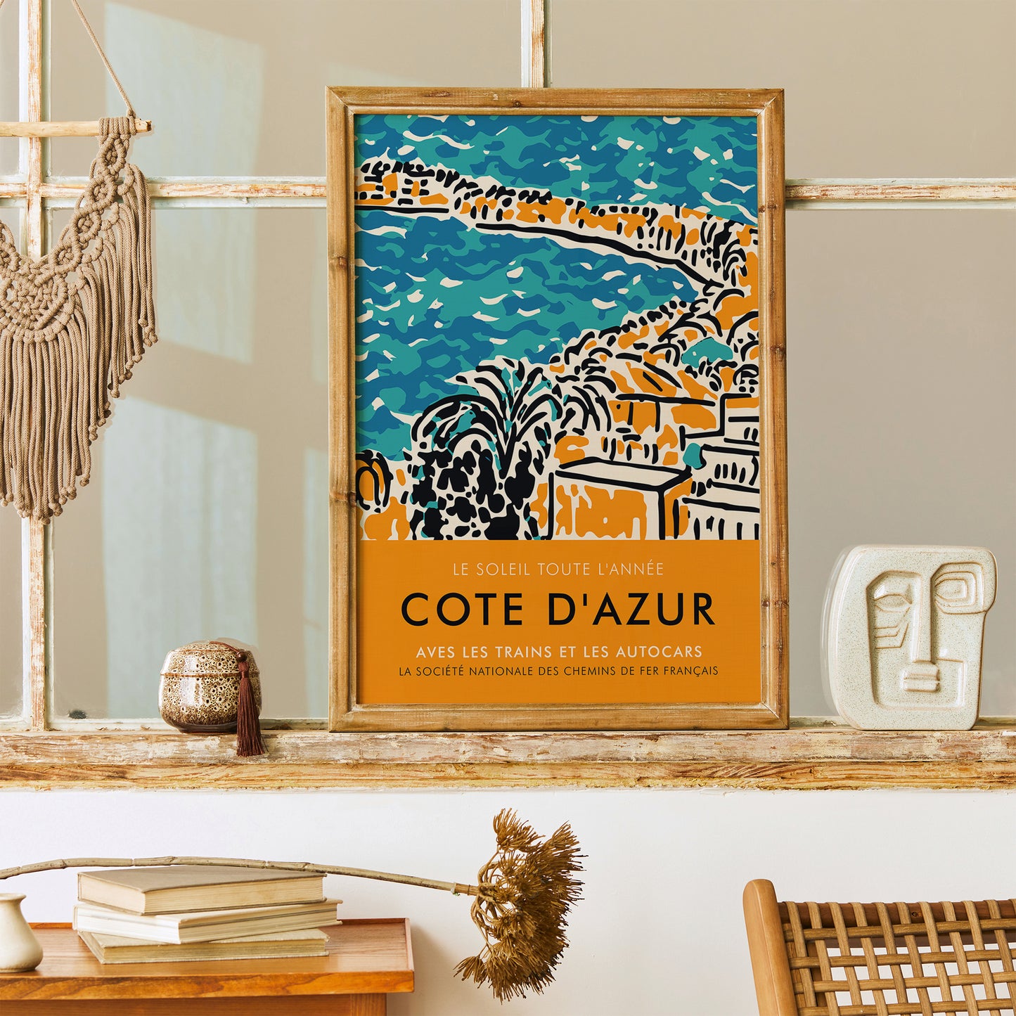 Yellow Cote d Azur French Riviera Poster