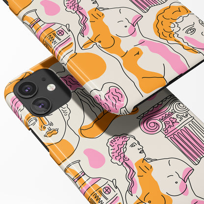 Colorful Line Art Faces iPhone Case