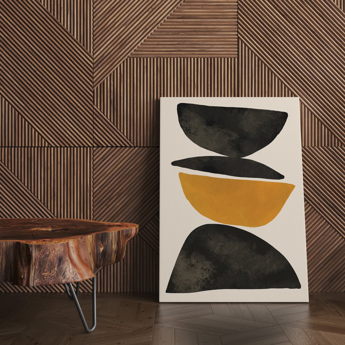 Black Abstract Shapes Canvas Print