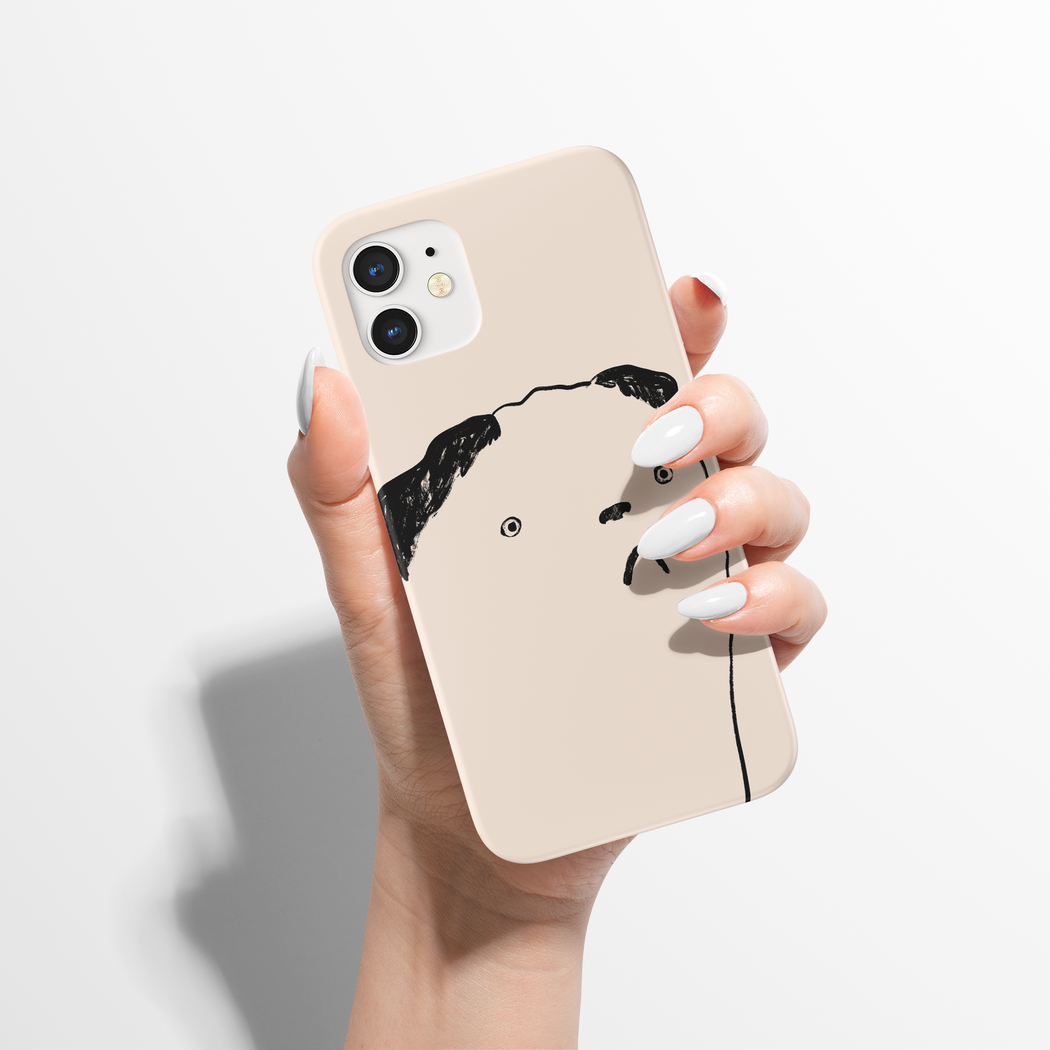 Cute Pug Dog Minimalist Line Art iPhone Case
