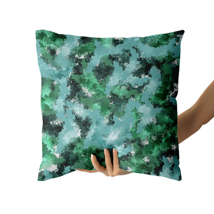 Green Modern Abstract Throw Pillow