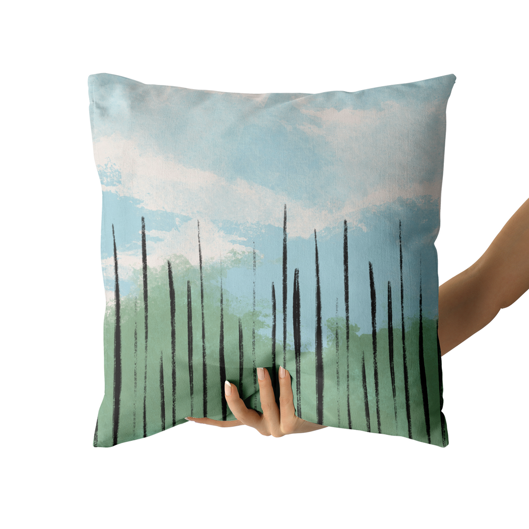 Abstract Painted Nature Throw Pillow