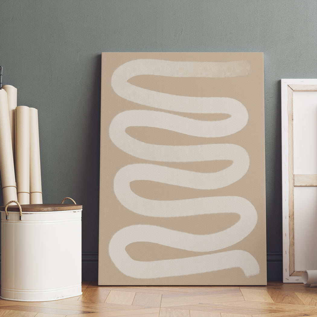 Beige Abstract Forms Canvas Print