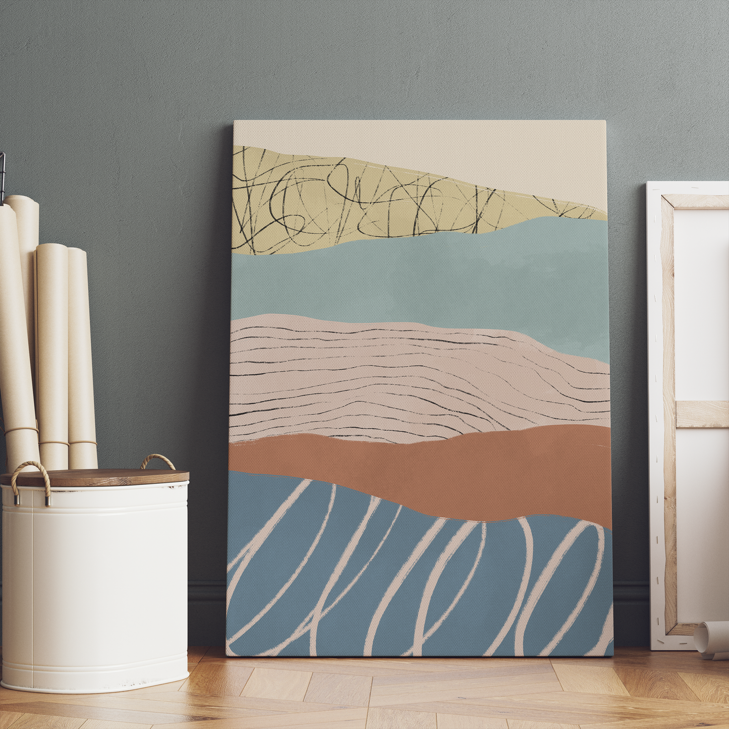 Abstract Nordic Landscape Canvas Print