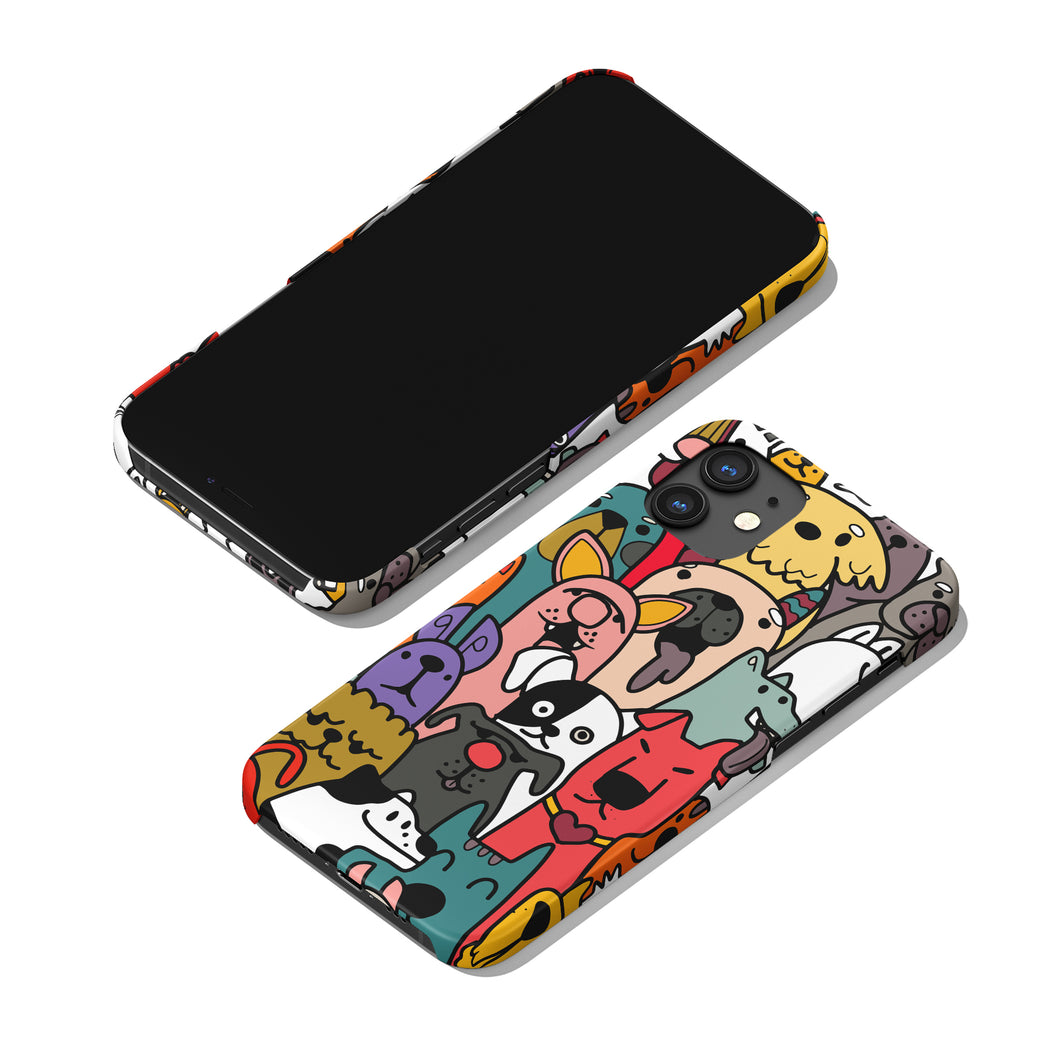Funny Cartoon Dogs Pattern iPhone Case