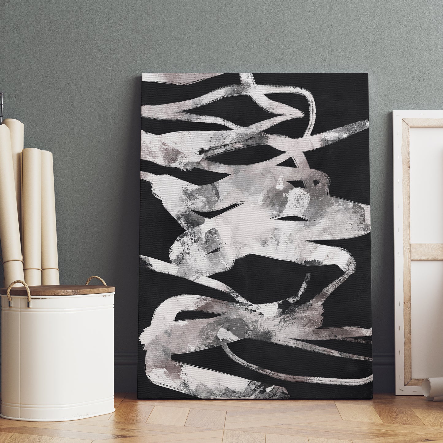 Black Abstract Shapes Canvas Print