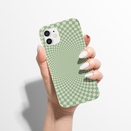 Retro 70s Twist Checkerboard Print iPhone Case