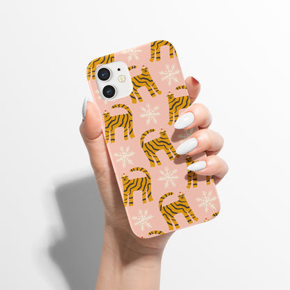 Pink Christmas Cheetah iPhone Case