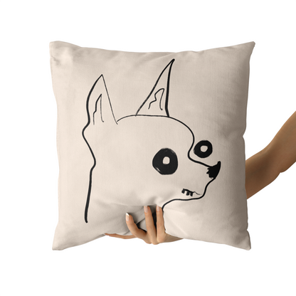 Small Funny Chihuahua, Minimalist Throw Pillow