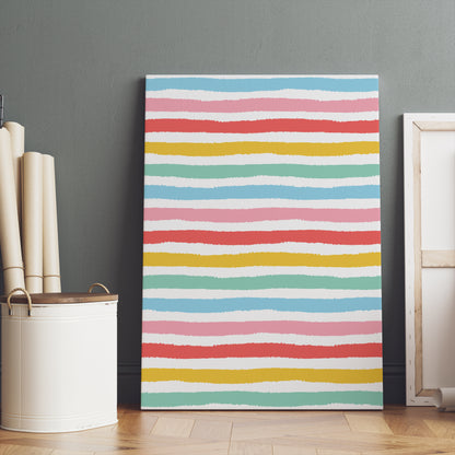 Colorful California Striped Canvas Print