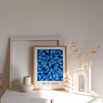 Blue Gilia Flower Abstract Poster