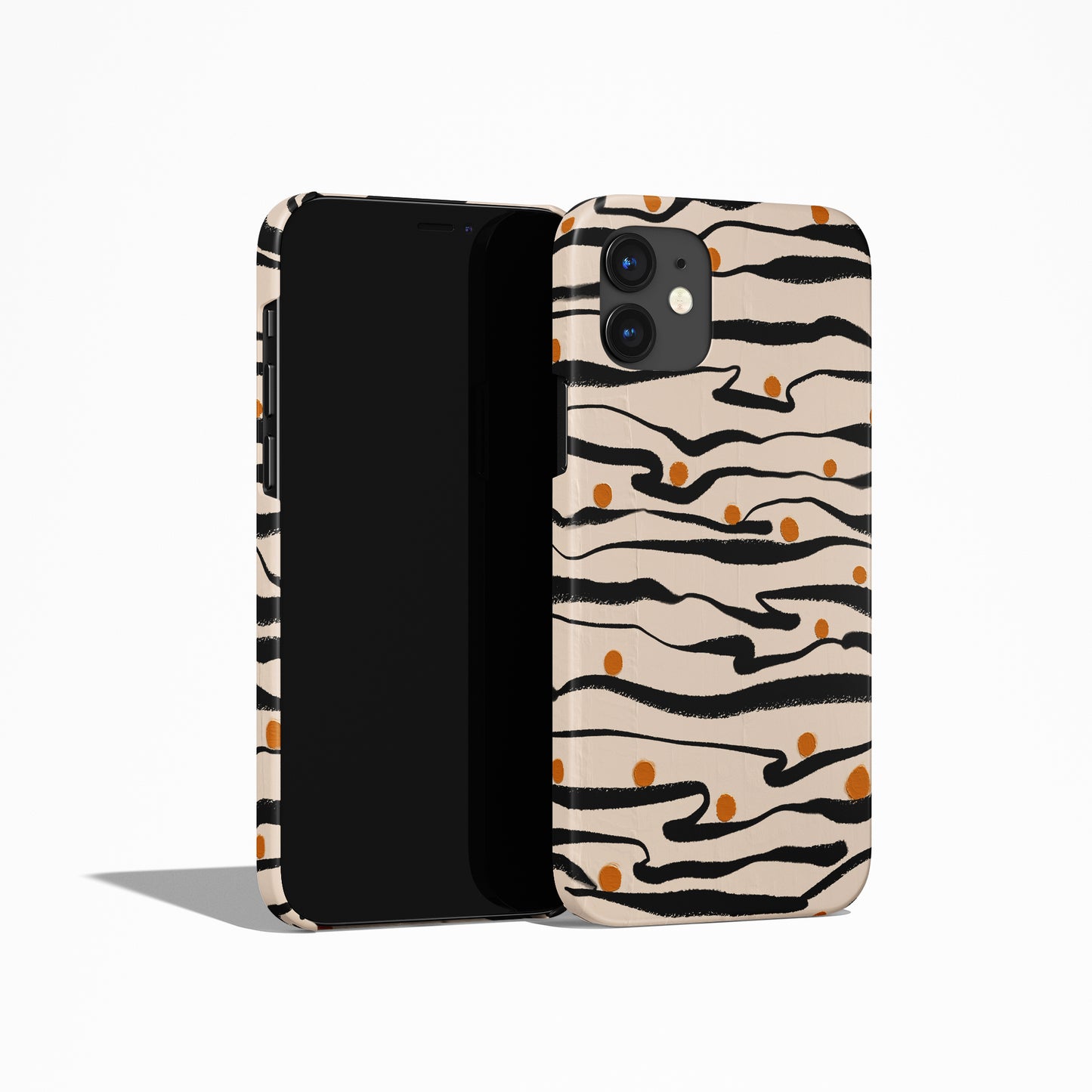 Black Beige Abstract Pattern iPhone Case