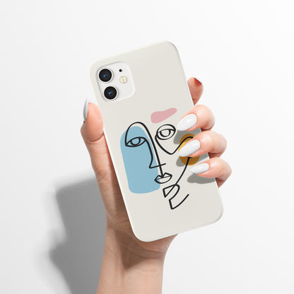 Picasso Face Line Art iPhone Case