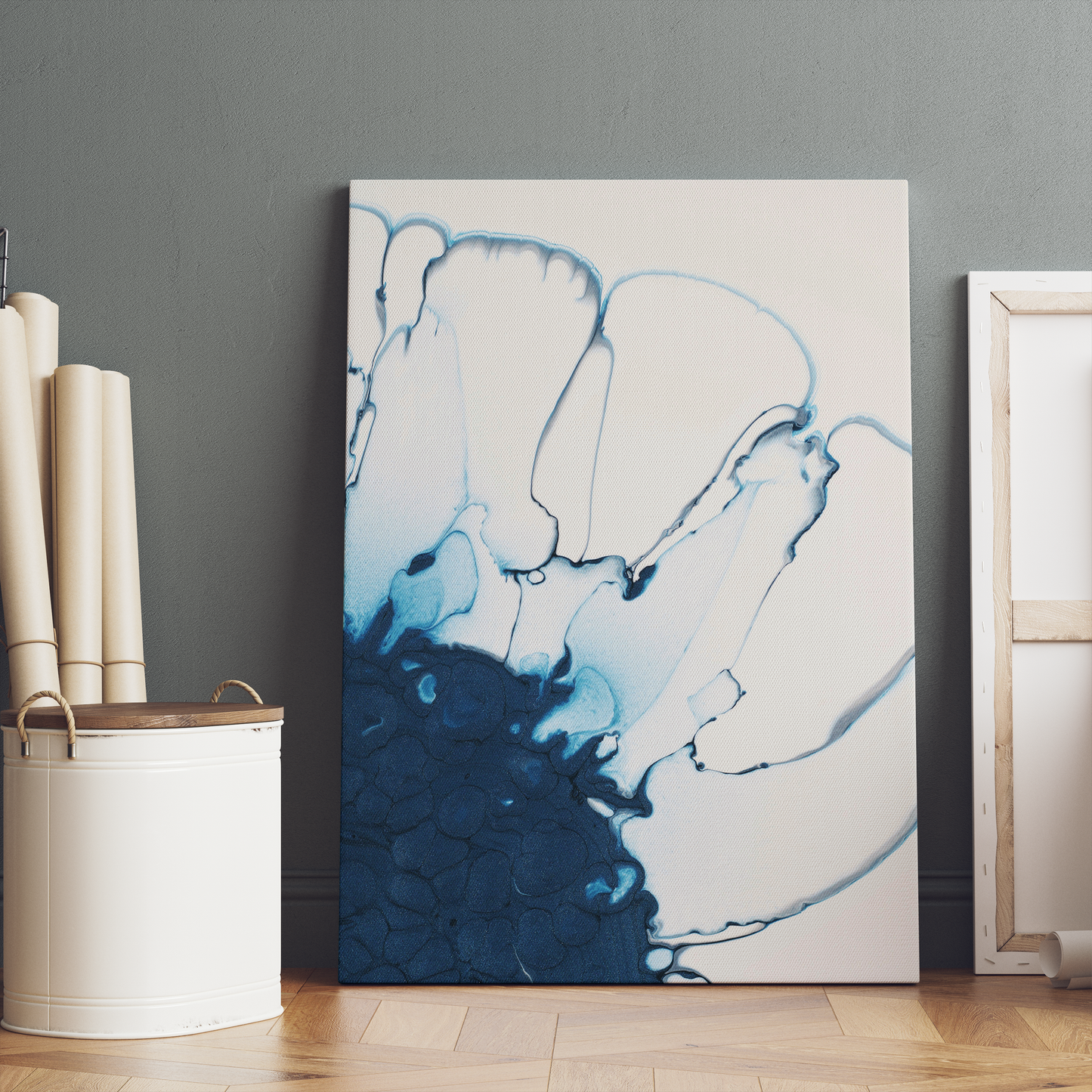 Modern Abstract Liquid Ink Canvas Print