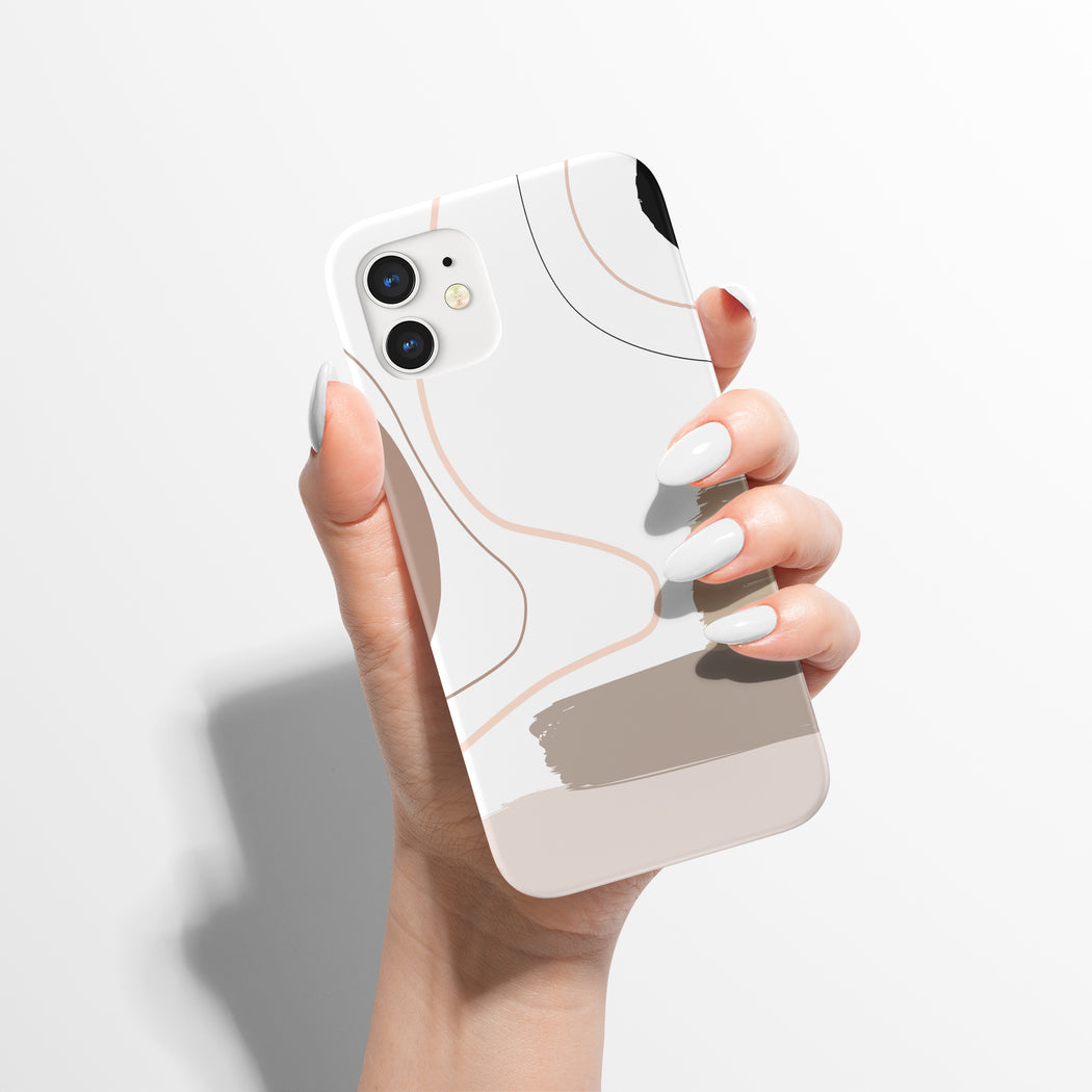 White Aesthetic Abstract iPhone Case