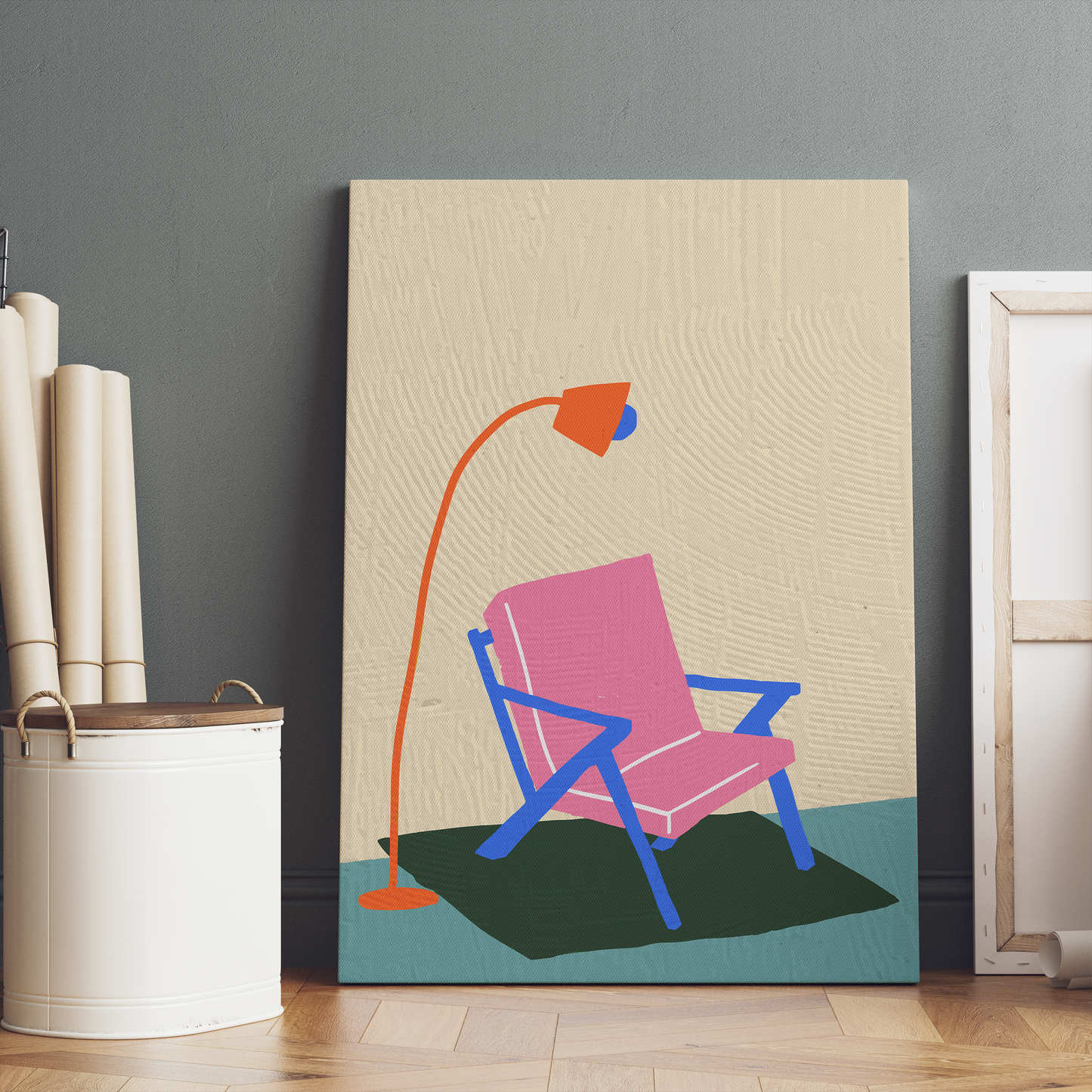 Retro Furniture 60s 70s Vibes Canvas Print